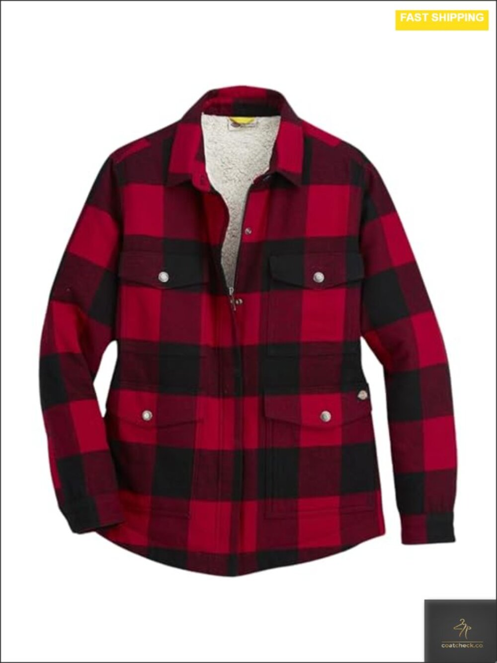 Sherpa Lined Flannel Chore Coat with DWR Finish
